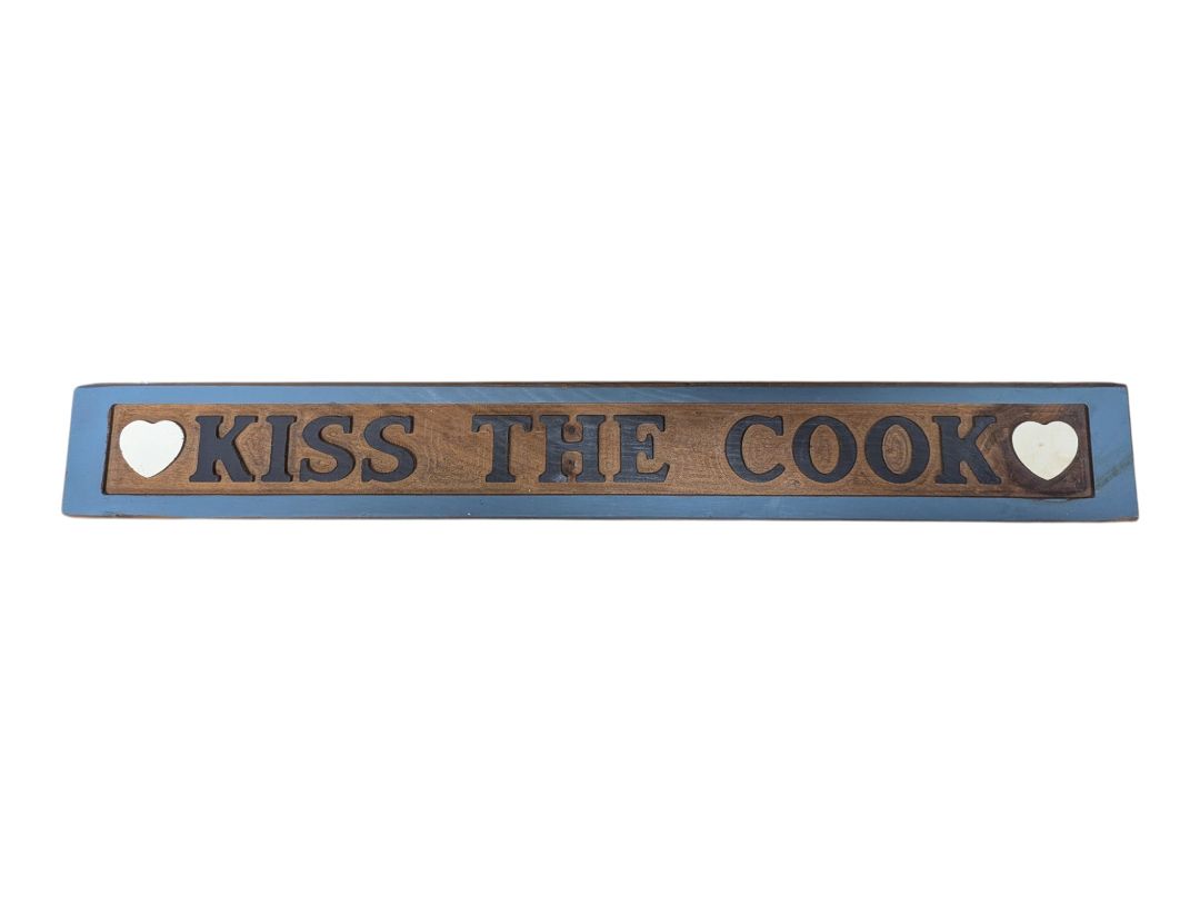Kiss the Cook Decorative Wooden Wall Sign