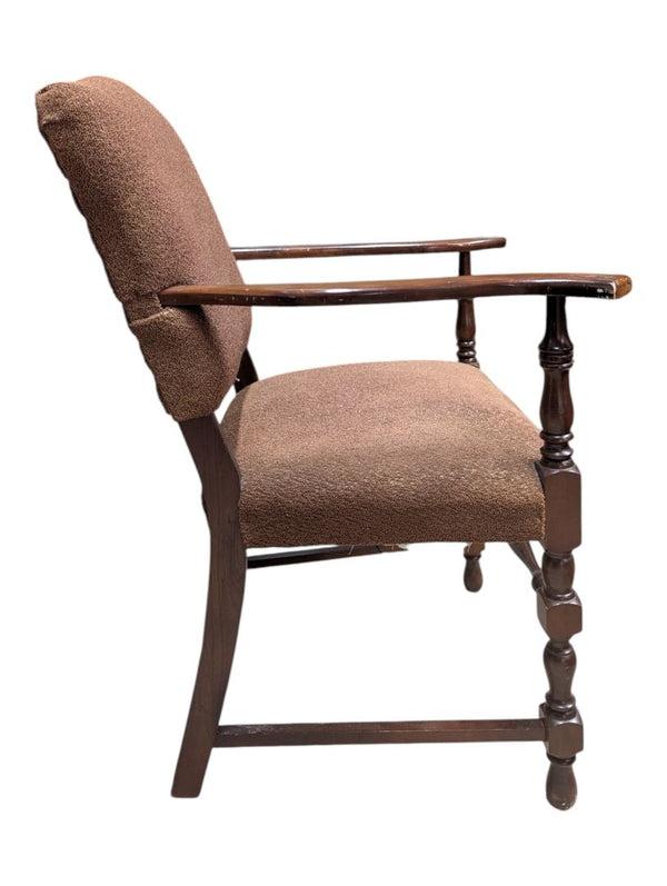 Vintage Upholstered Wooden Armchair