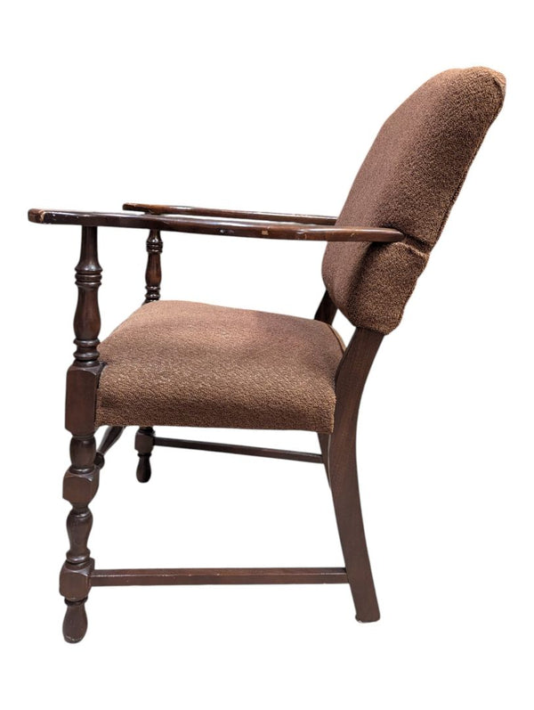 Vintage Upholstered Wooden Armchair