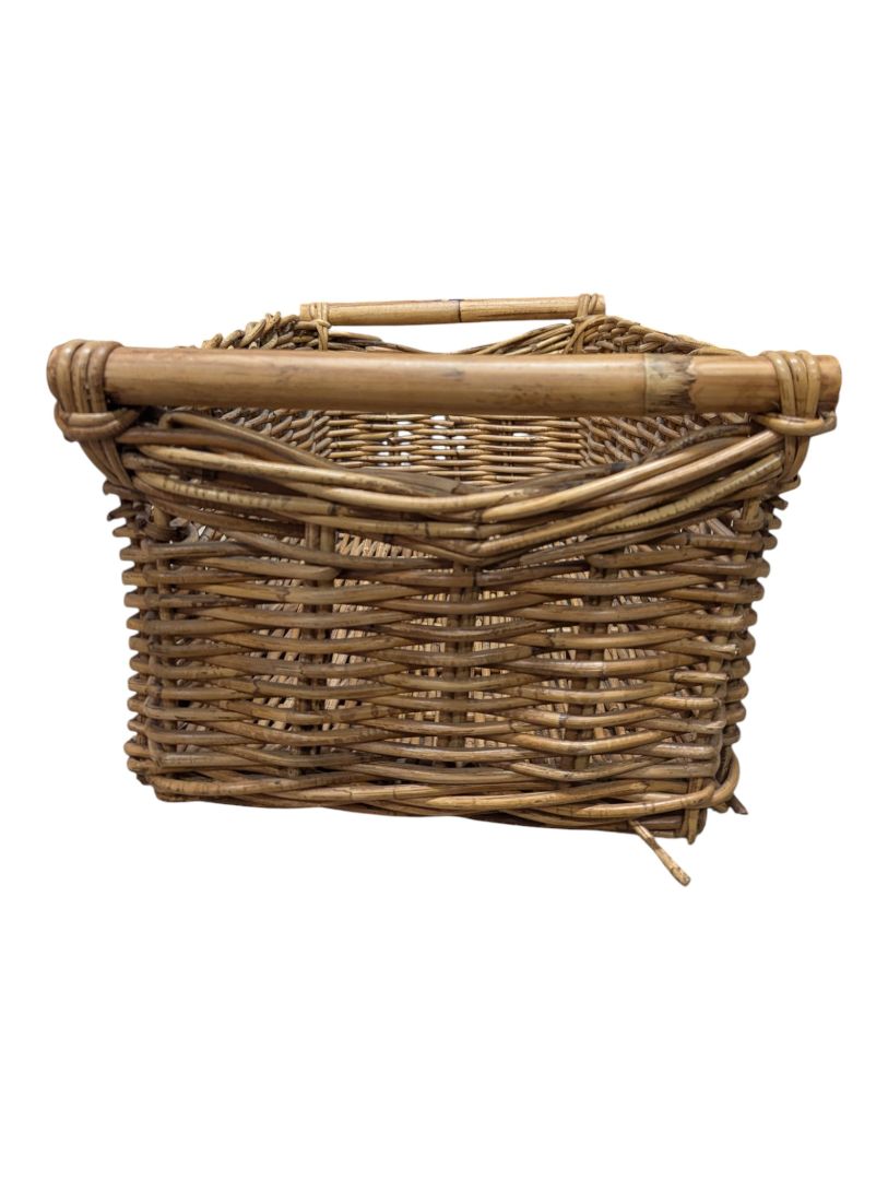 Vintage Wicker Storage Basket with Handles