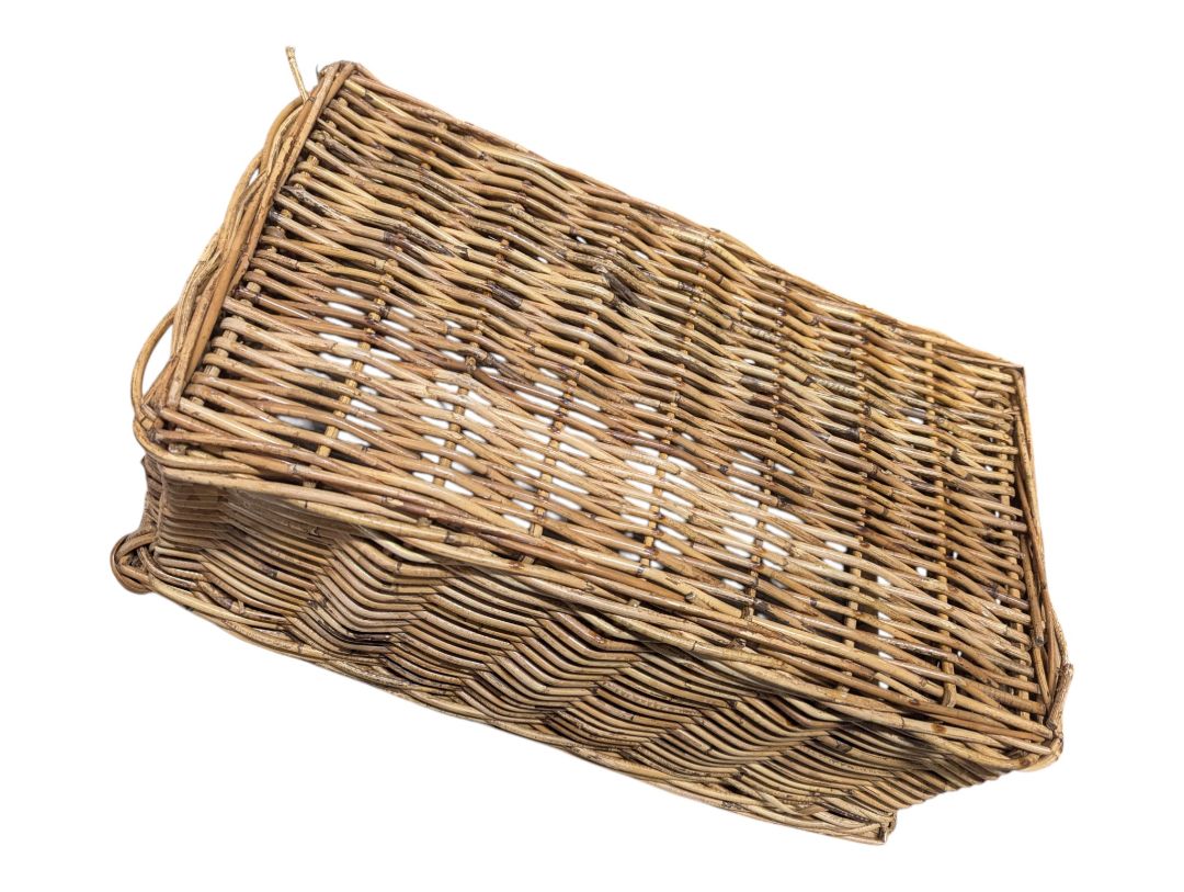 Vintage Wicker Storage Basket with Handles