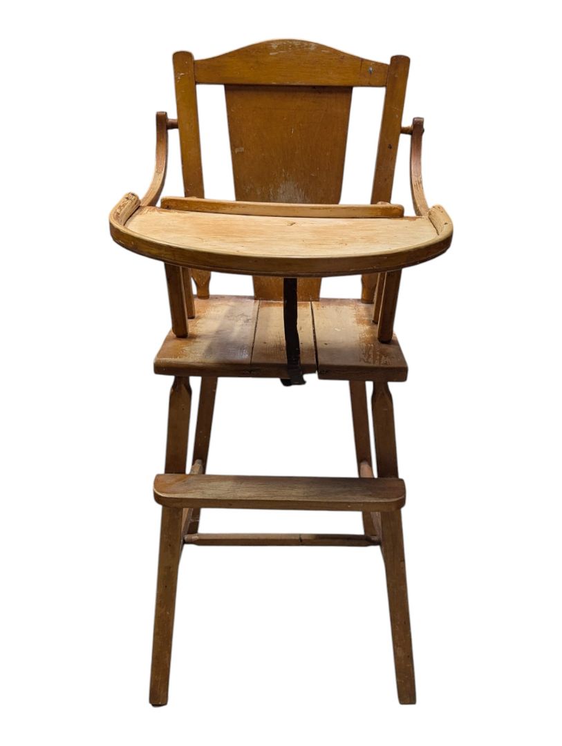 Vintage Harris Wooden Child’s High Chair with Tray
