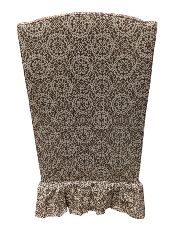 Patterned Wingback Armchair with Skirted Base