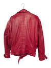 Vintage Red Leather Cropped Jacket