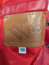 Vintage Red Leather Cropped Jacket