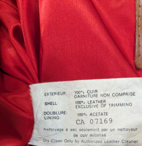Vintage Red Leather Cropped Jacket