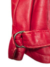 Vintage Red Leather Cropped Jacket