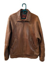 Reed Leather Sportswear Brown Leather Bomber Jacket