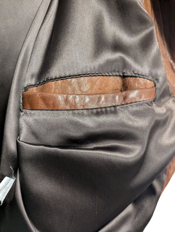 Reed Leather Sportswear Brown Leather Bomber Jacket