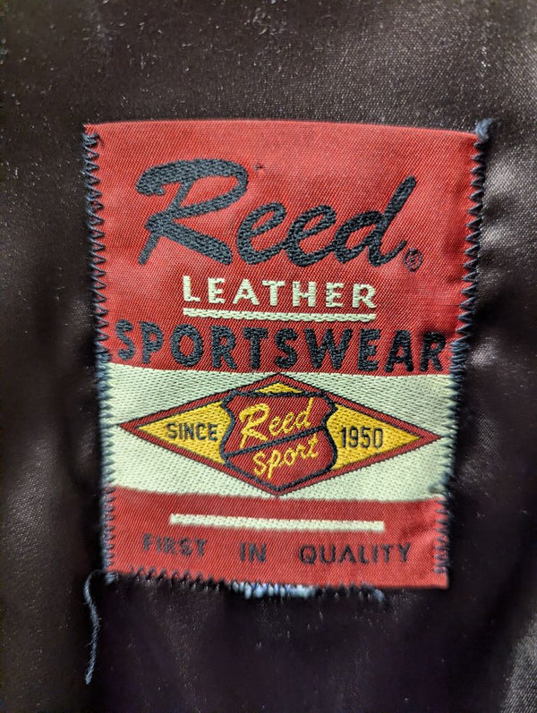 Reed Leather Sportswear Brown Leather Bomber Jacket