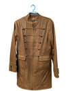 Dimitri Collection Tan Leather Military-Style Coat