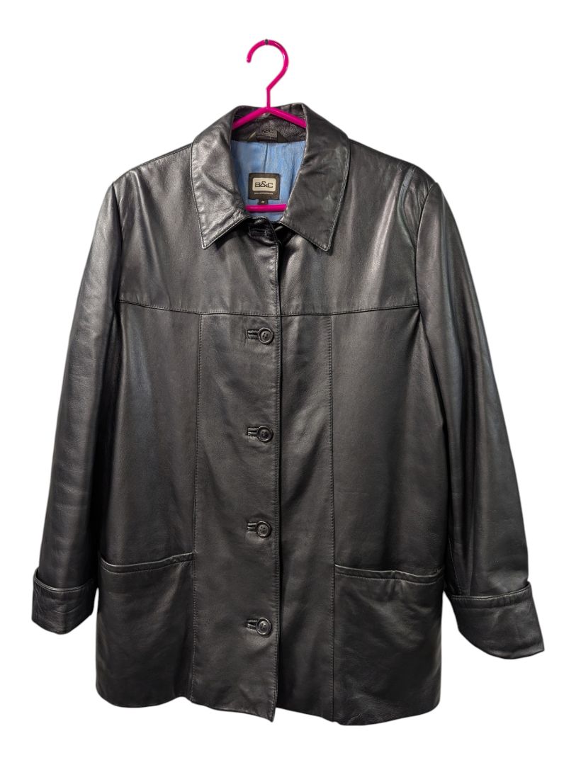 B&C Bod & Christensen Black Leather Jacket