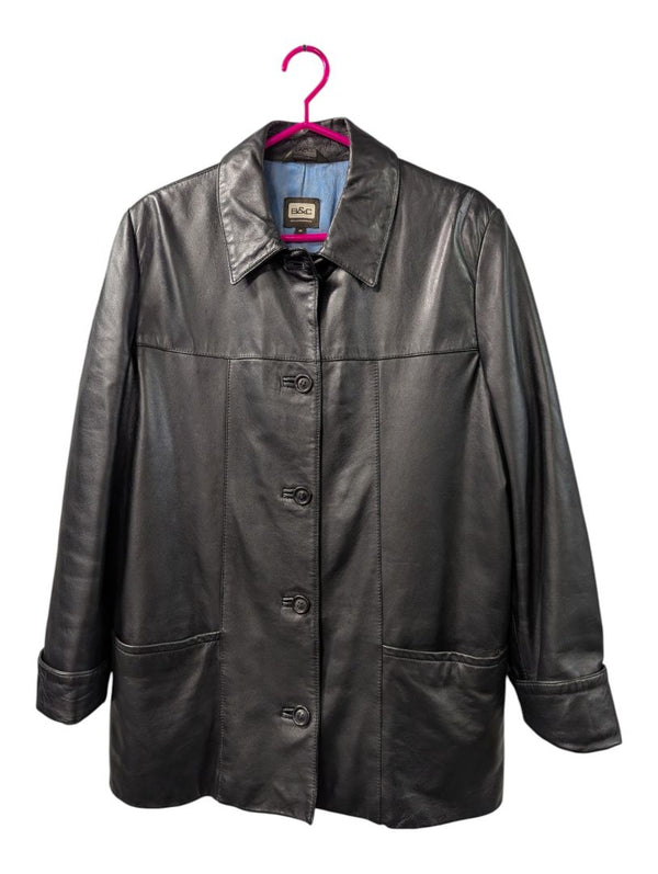 B&C Bod & Christensen Black Leather Jacket