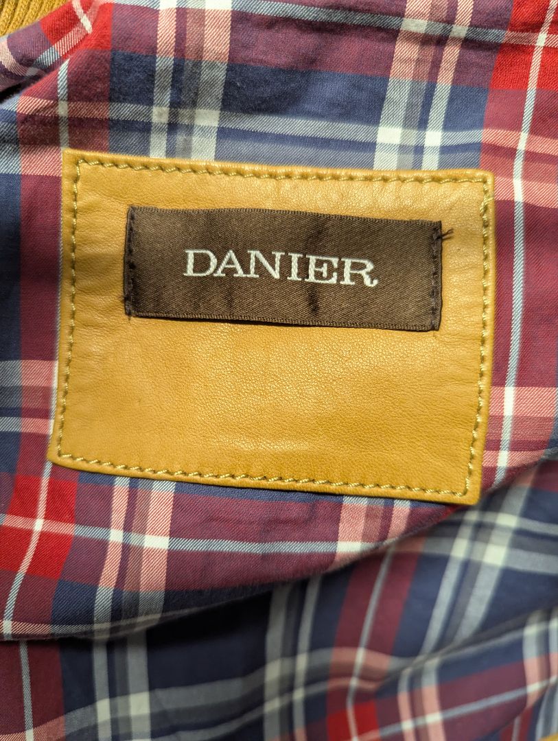 Danier Tan Leather Bomber Jacket