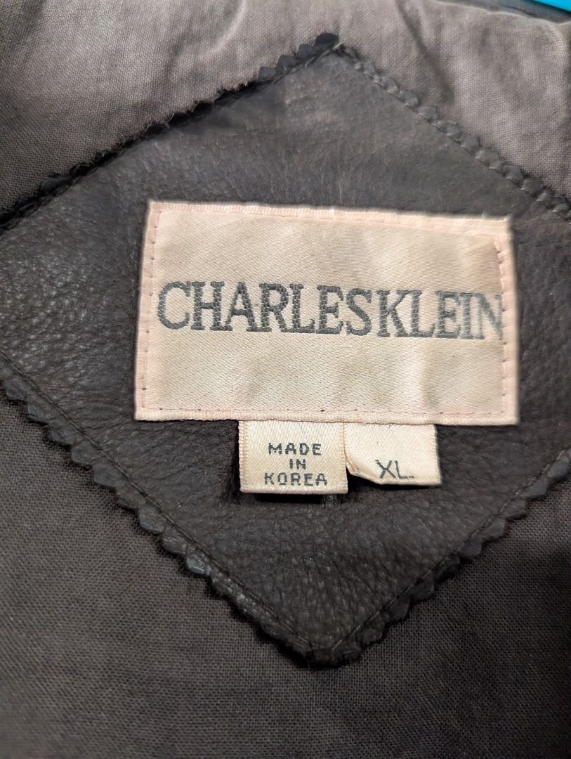 Charles Klein Black Leather Jacket