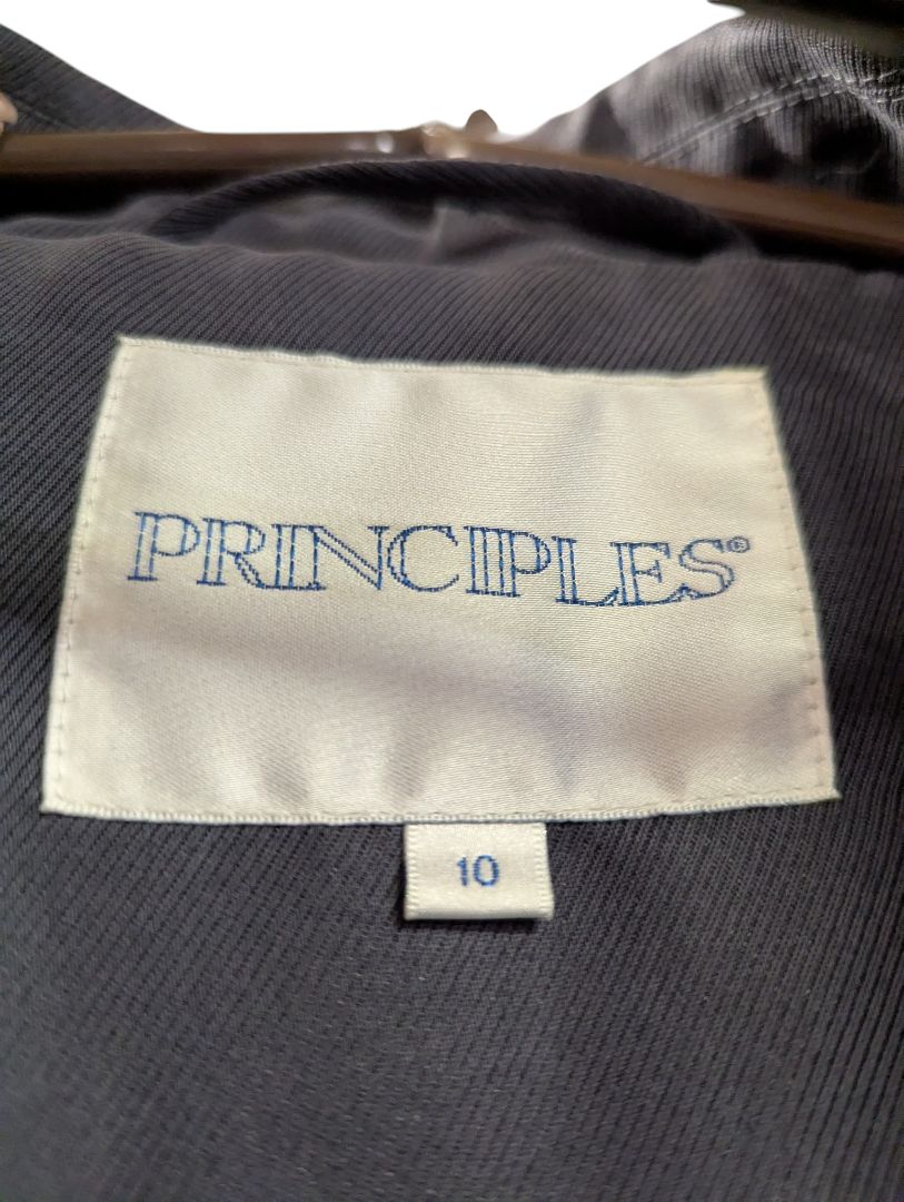 Principles Grey Double-Breasted Trench Coat