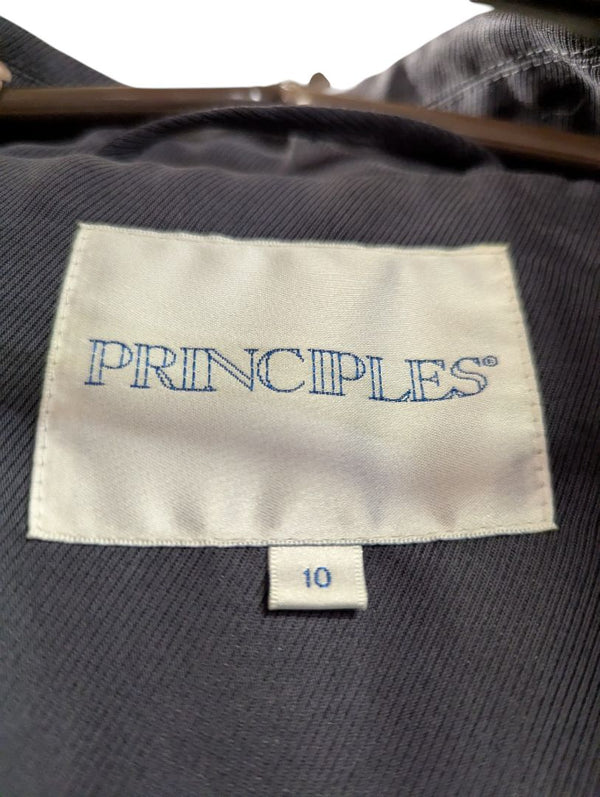 Principles Grey Double-Breasted Trench Coat