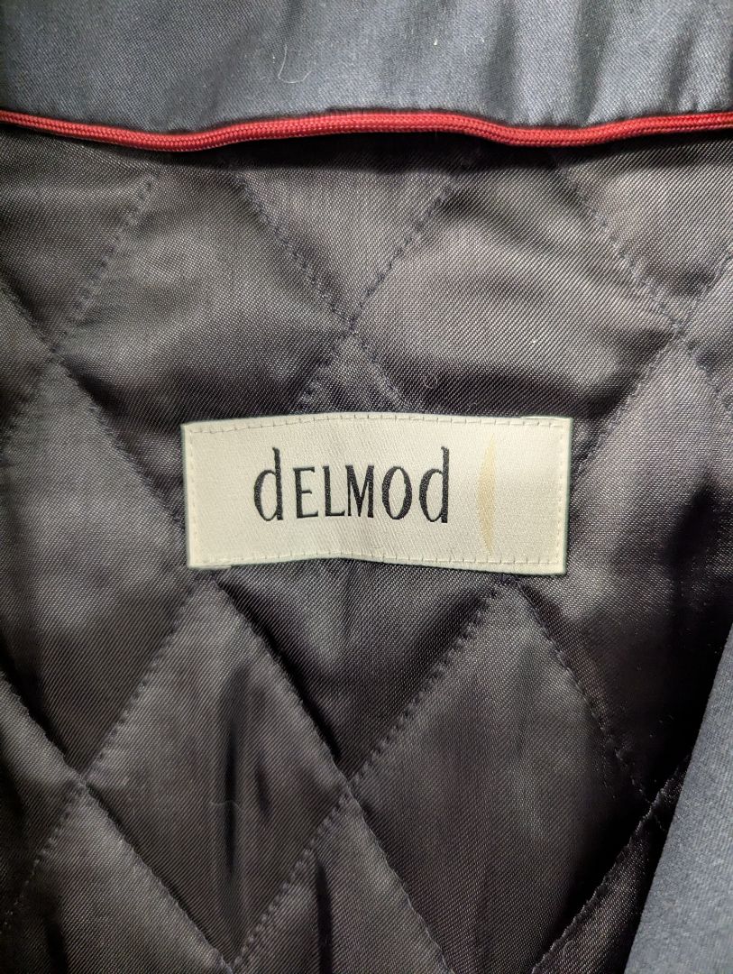 dELMOD Navy Double-Breasted Trench Coat
