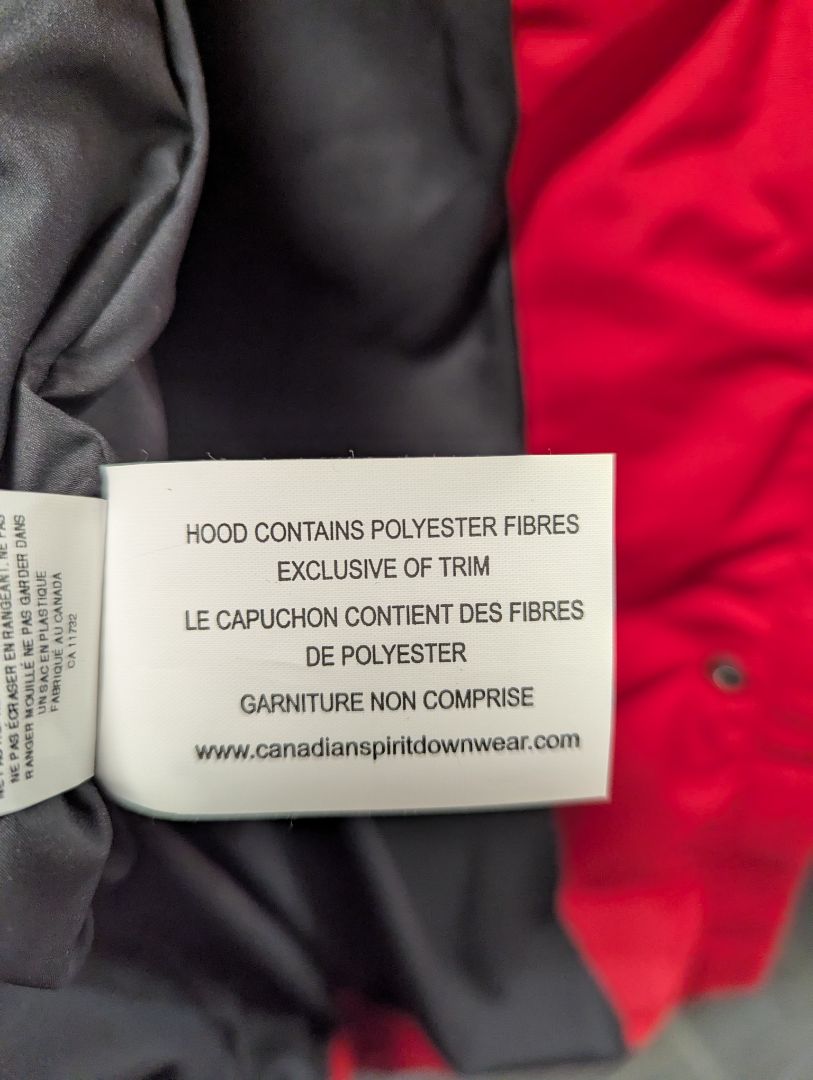 Con Spirit Canada Platinum Edition Red Down Parka with Fur-Trim Hood