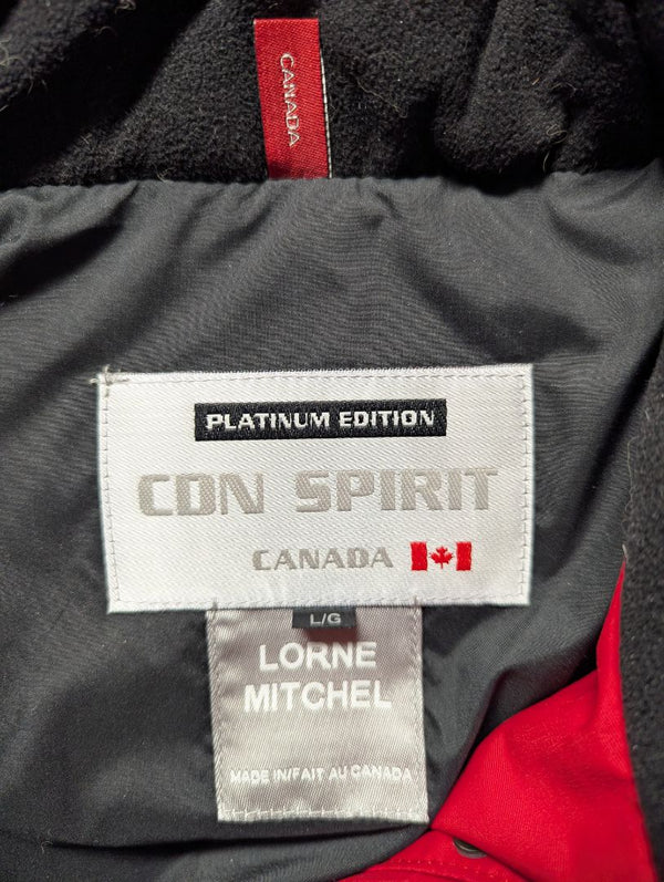 Con Spirit Canada Platinum Edition Red Down Parka with Fur-Trim Hood