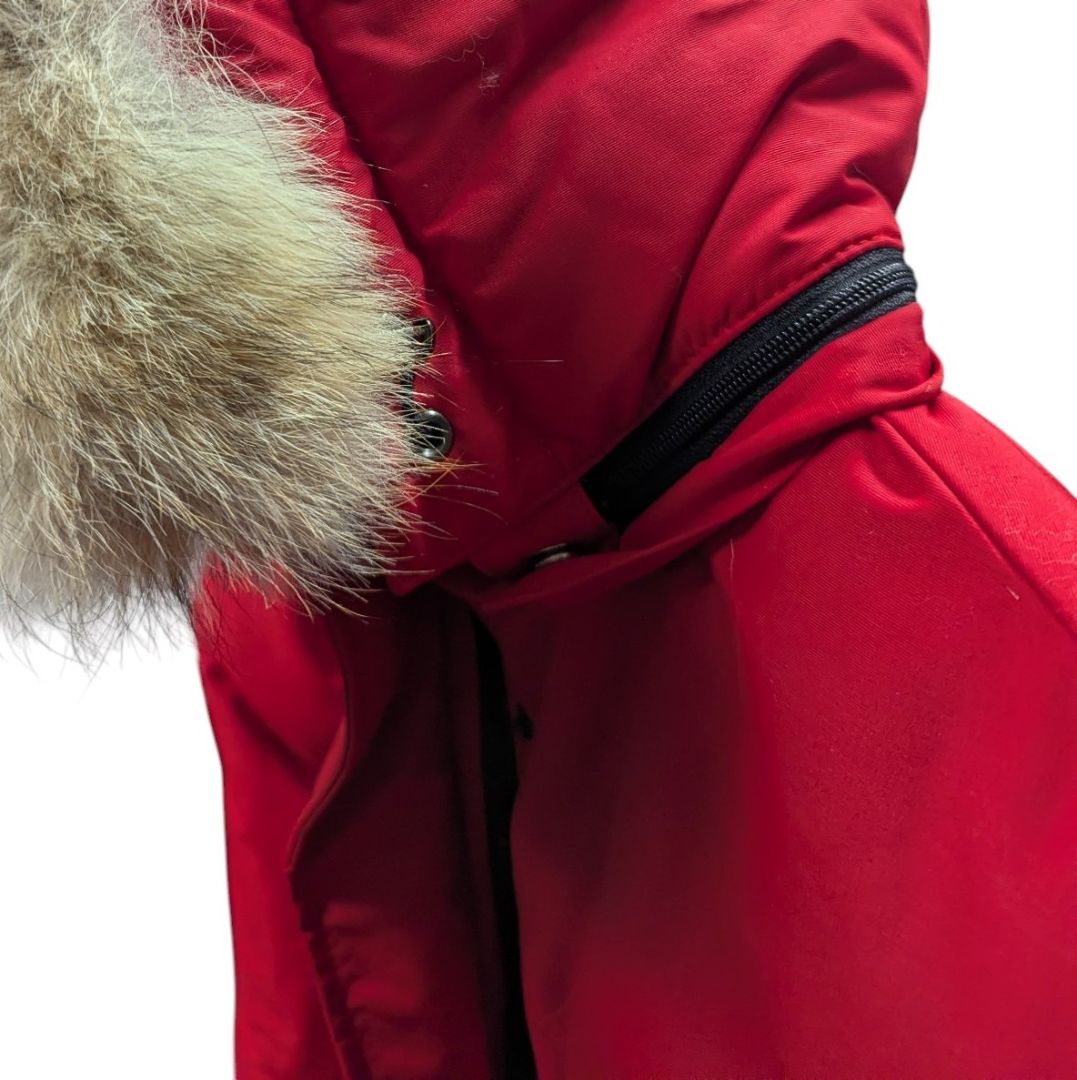 Con Spirit Canada Platinum Edition Red Down Parka with Fur-Trim Hood