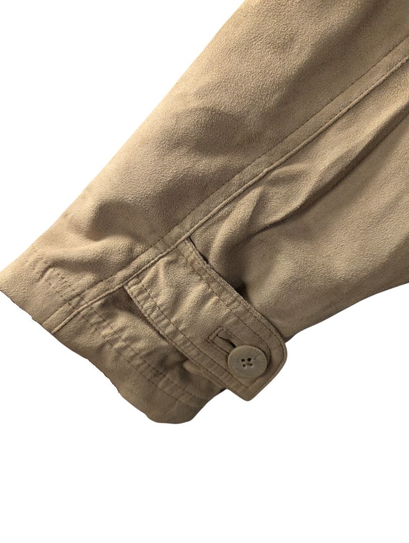 Mantles Taupe Button-Front Jacket