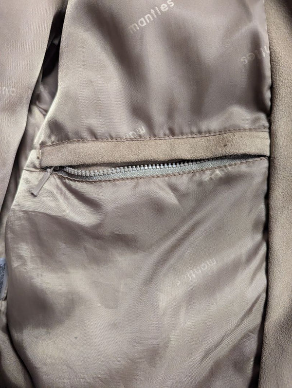 Mantles Taupe Button-Front Jacket