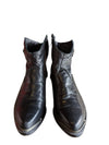 Black Leather Western Ankle Boots – Size 9