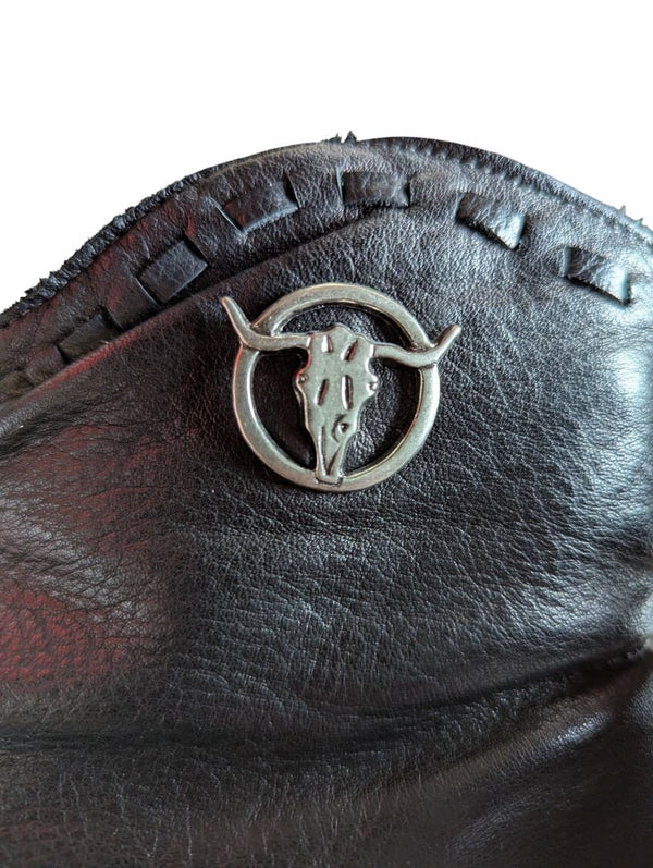 Black Leather Western Ankle Boots – Size 9