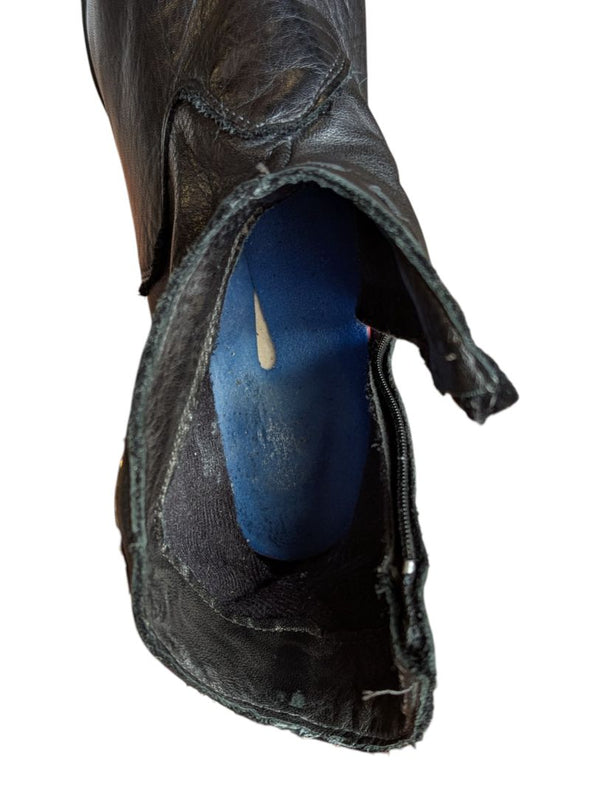 Black Leather Western Ankle Boots – Size 9