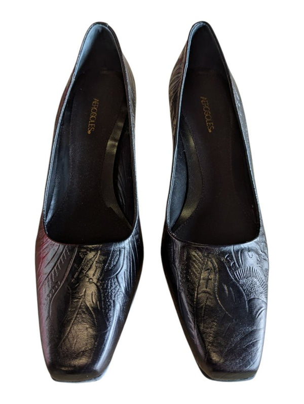 Aerosoles Maze Park Black Printed Heeled Pumps – Size 8M