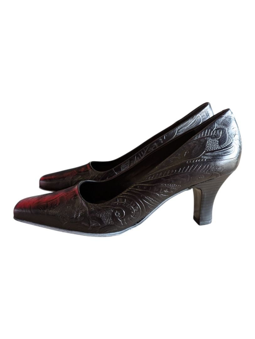 Aerosoles Maze Park Black Printed Heeled Pumps – Size 8M