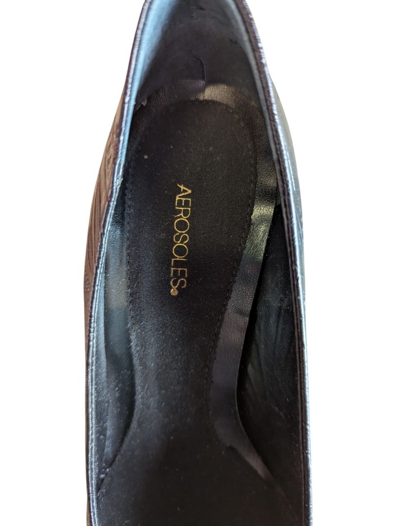 Aerosoles Maze Park Black Printed Heeled Pumps – Size 8M