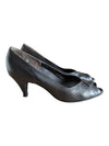 Naturalizer Black Leather Peep-Toe Heels – Size 9