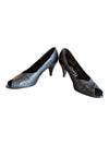 Naturalizer Black Leather Peep-Toe Heels – Size 9