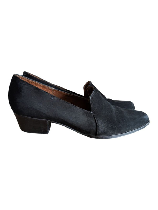 Nicole Tessa Black Nubuck Low-Heel Loafers – Size 8.5M