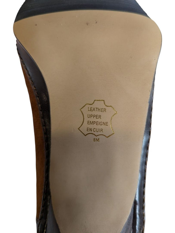 Nygård Collection Taylor Tan Suede & Black Patent Heels – Size 8M