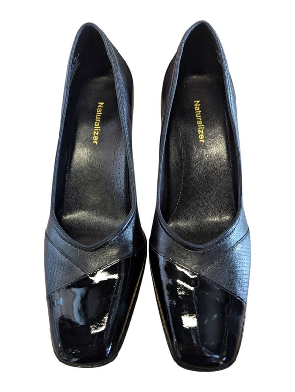 Naturalizer Frolic Black Leather & Patent Pumps – Size 9M