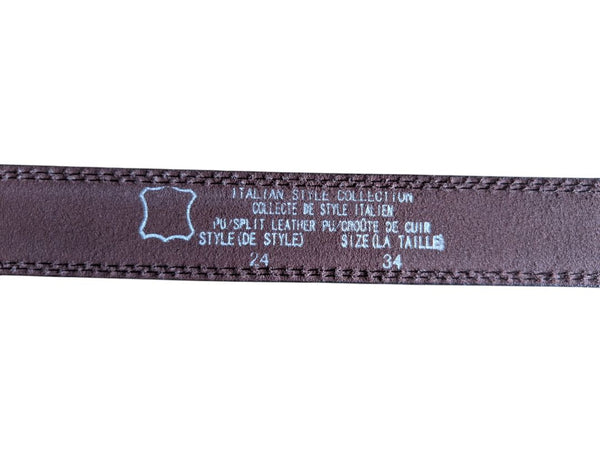 Burgundy Croc-Embossed Genuine Leather Belt