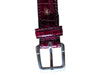 Burgundy Croc-Embossed Genuine Leather Belt