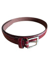 Burgundy Croc-Embossed Genuine Leather Belt
