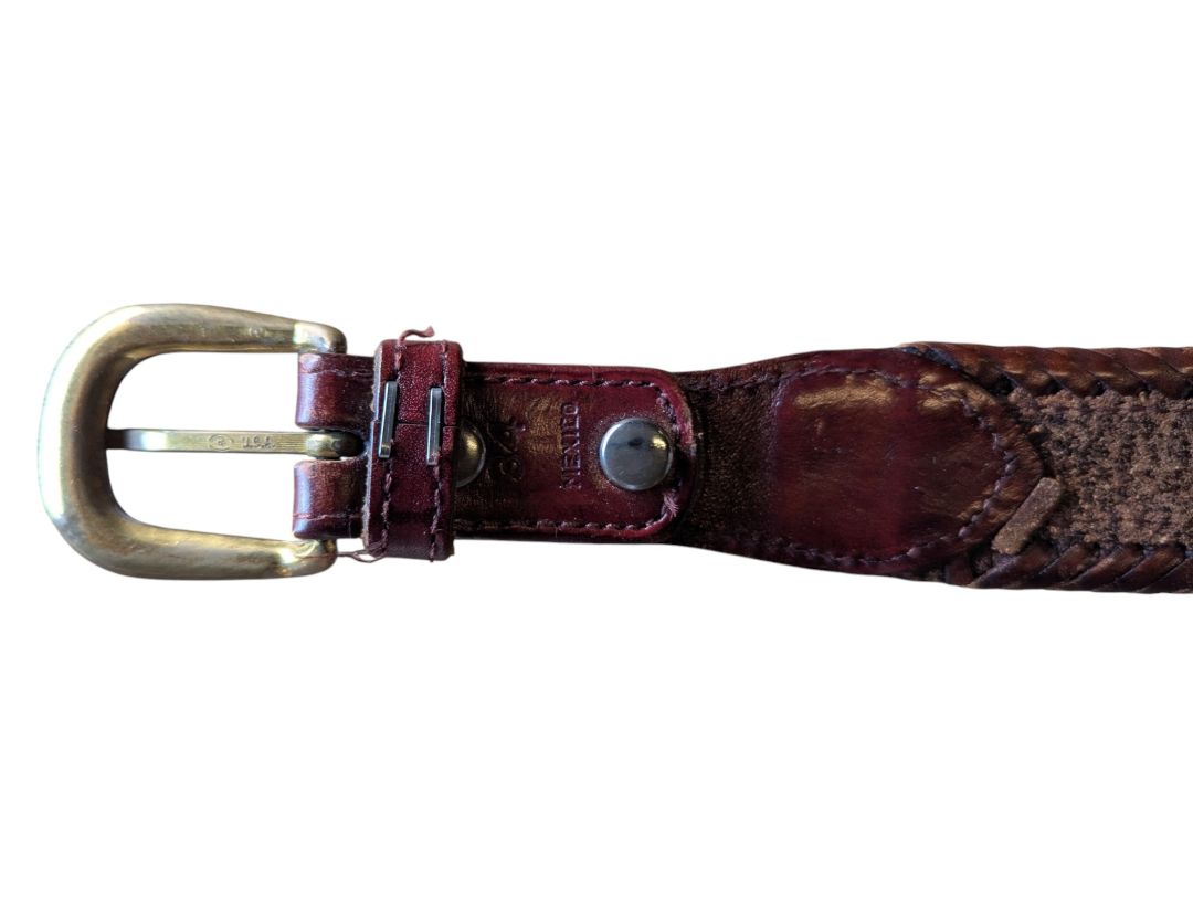 Vintage Brown Tooled Leather Western Belt – Size 34