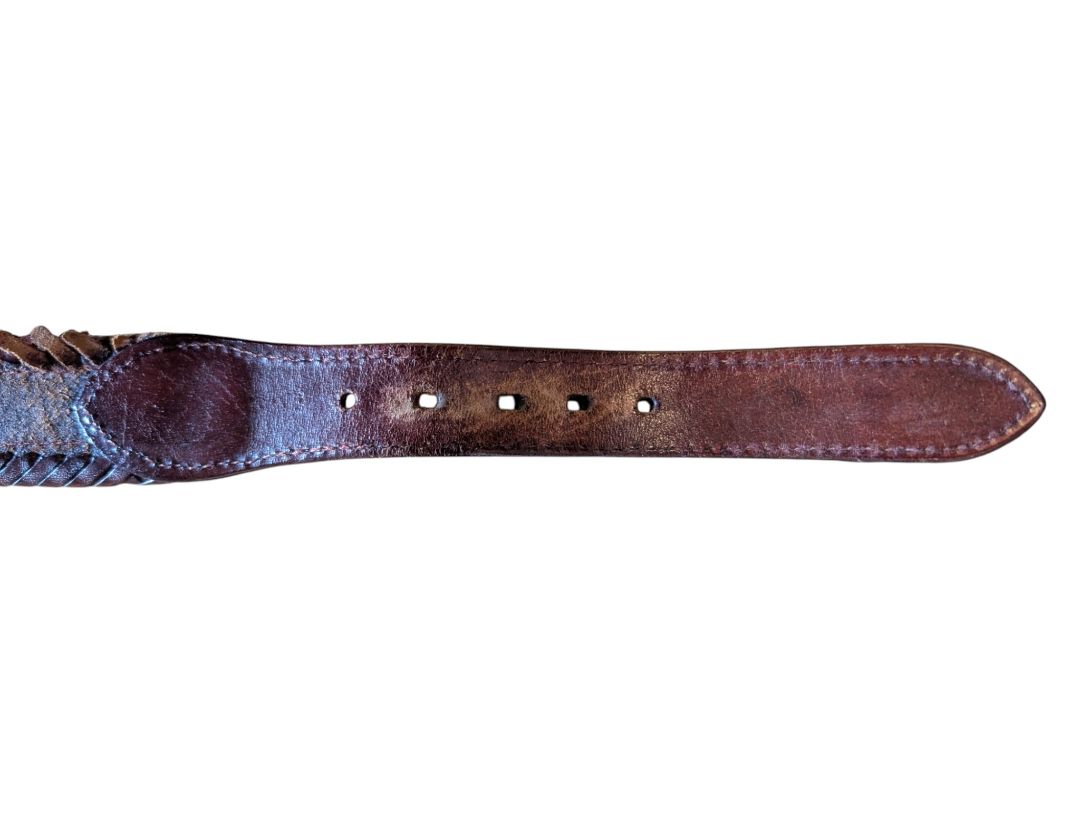Vintage Brown Tooled Leather Western Belt – Size 34