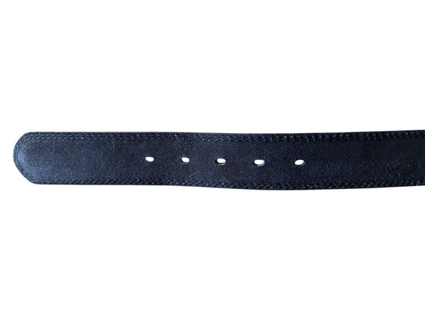 Black Embossed Leather Belt – Size 34