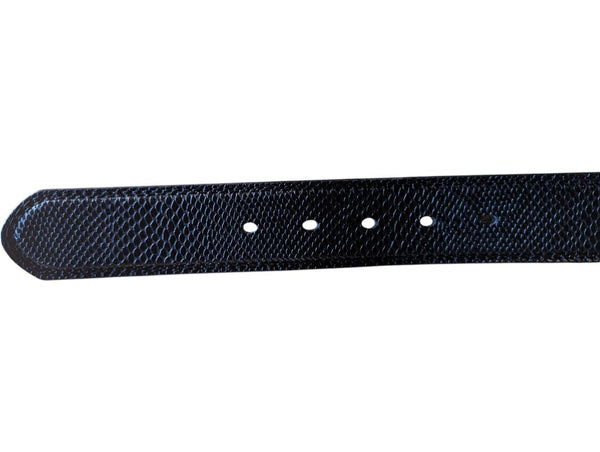 Black Embossed Leather Belt – Size 34