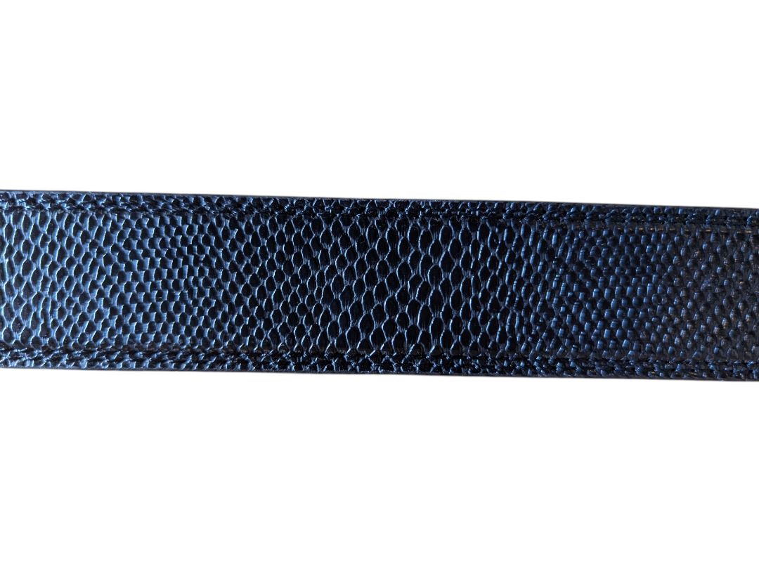 Black Embossed Leather Belt – Size 34