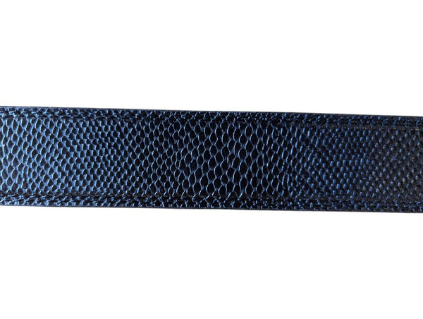 Black Embossed Leather Belt – Size 34