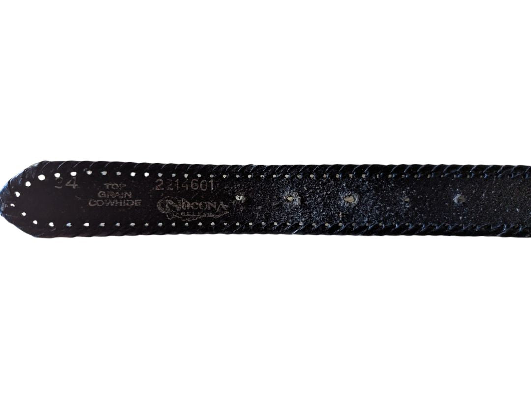 Nocona Black Tooled Leather Western Belt