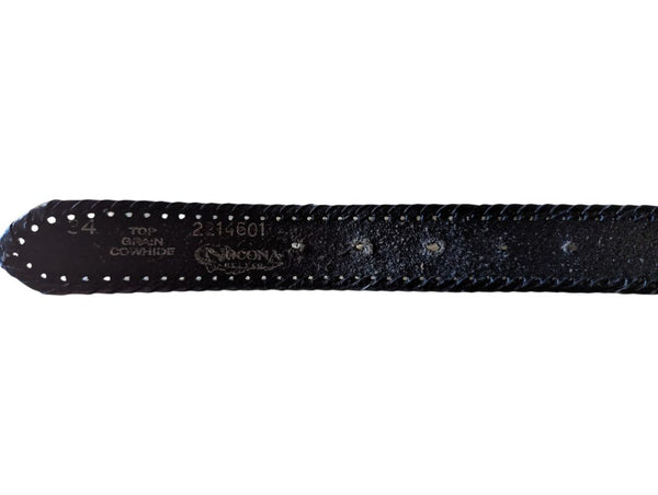 Nocona Black Tooled Leather Western Belt
