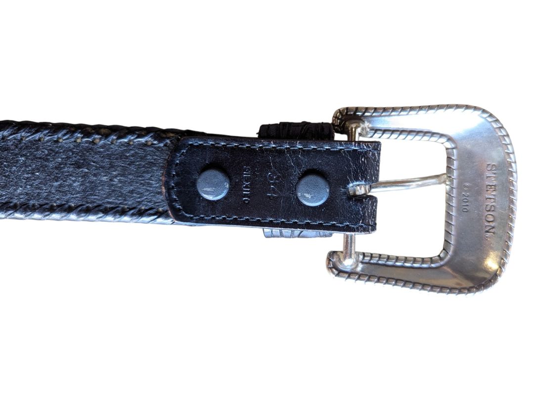 Nocona Black Tooled Leather Western Belt